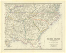 South, Alabama, Tennessee, Southeast, Georgia, North Carolina and South Carolina Map By Archibald Fullarton & Co.