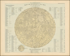 [Map of the Moon]  Die sichtbare Seite der Mond-Oberflache bei voller Beleuchtung Nach Beer u Madlers Karte By Adolf Stieler / Johann Heinrich von Madler von Madler