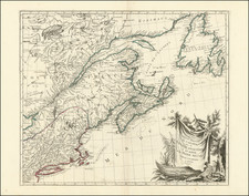 New England, Connecticut, Maine, Massachusetts, New York State and Eastern Canada Map By Paolo Santini