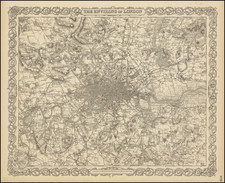 London Map By Joseph Hutchins Colton