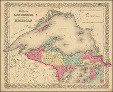 Michigan Map By Joseph Hutchins Colton
