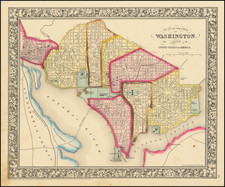 Washington, D.C. Map By Samuel Augustus Mitchell Jr.