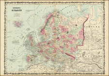 Europe Map By Alvin Jewett Johnson  &  Ross C. Browning