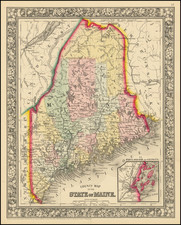 County Map of the State of Maine By Samuel Augustus Mitchell Jr.