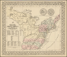 United States Map By Samuel Augustus Mitchell Jr.