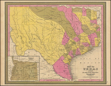 Texas Map By Samuel Augustus Mitchell