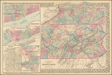 Pennsylvania Map By Samuel Augustus Mitchell Jr.