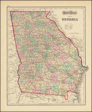 Gray's New Map of Georgia By Frank A. Gray