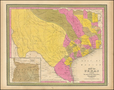 Texas Map By Samuel Augustus Mitchell