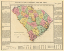 [ South Carolina ]   Geographical, Statistical and Historical Map of South Carolina By Henry Charles Carey  &  Isaac Lea