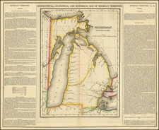 [ First Separate Map of Michigan Territory ]  Geographical, Statistical and Historical Map of Michigan Territory By Henry Charles Carey  &  Isaac Lea