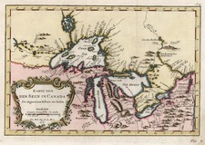 Midwest and Canada Map By Jacques Nicolas Bellin