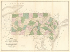 New Jersey and Pennsylvania Map By David Hugh Burr