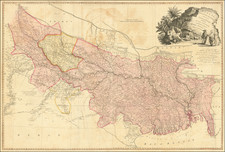 A Map of Bengal, Bahar, Oude & Allahabad with Part of Agra and Delhi Exhibiting the Course of the Ganges from Hurdwar to the Sea by James Rennell, R.F.S. . .  1786 By William Faden