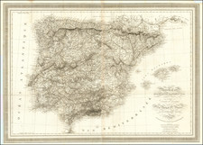 Spain and Portugal Map By Jean Baptiste Genevieve Marcellin Bory de Saint-Vincent