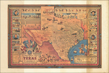 Texas and Pictorial Maps Map By Peter Wolf