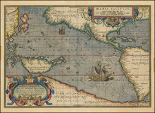 Western Hemisphere, Japan, Pacific, Australia and America Map By Abraham Ortelius
