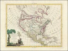 Polar Maps, Alaska and North America Map By Antonio Zatta