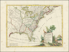 United States and American Revolution Map By Antonio Zatta