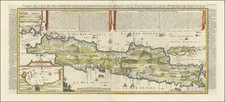 [Java]   Carte de l'Ile de Java: Partie Occidentale, Partie Orientale, Dressee tout Nouvellement . . .  By Henri Chatelain