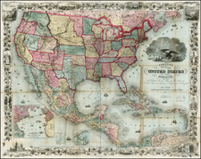 United States Map By Colton  &  J.S. Thayer