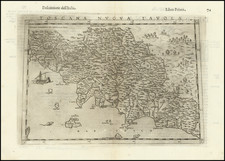 Italy and Northern Italy Map By Girolamo Ruscelli