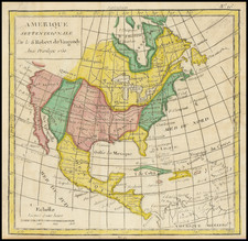 North America Map By Gilles Robert de Vaugondy