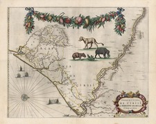 South America and Brazil Map By Willem Janszoon Blaeu