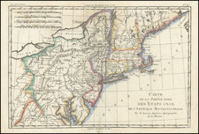 New England, Maine, New York State, Mid-Atlantic and Pennsylvania Map By Rigobert Bonne