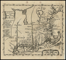 New England, Massachusetts, New Hampshire, Vermont and New York State Map By Robert Morden