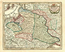 Europe, Poland and Baltic Countries Map By Adam Friedrich Zurner / Johann Christoph Weigel