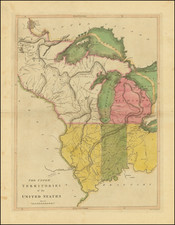 Midwest, Illinois, Indiana and Michigan Map By Mathew Carey