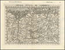 Poland, Hungary, Czech Republic & Slovakia, Baltic Countries and Germany Map By Girolamo Ruscelli