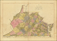 West Virginia and Virginia Map By Mathew Carey