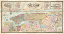 City & County Map of New-York Brooklyn, Williamsburgh, Jersey City & the adjacent Waters. . . 1853 By Joseph Hutchins Colton