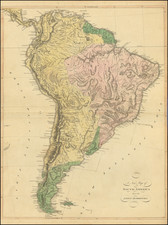 A New Map of South America from the Latest Authorities By Mathew Carey