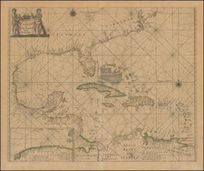 Florida, Southeast, Mexico and Caribbean Map By Pieter Goos