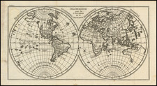 Mappemonde pour la Concorde de la Geographie…. [Bay of the West] By Noel-Antoine Pluche