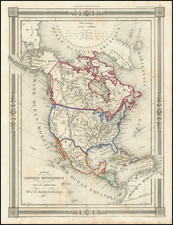 North America Map By J.G. Barbie du Bocage