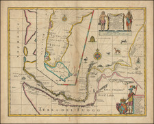 A New Mapp of Magellan Straights Discovered by Capt. James Narbrough (Comander then of his Majesties ship the Sweepstakes) as he sayled through the Sade Straights. By John Thornton