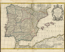 Spain and Portugal Map By Jeremias Wolff
