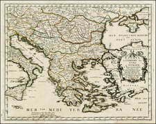 Hungary, Romania, Balkans, Italy, Turkey, Mediterranean, Turkey & Asia Minor, Balearic Islands and Greece Map By Nicolas Sanson