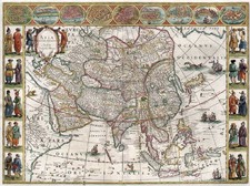 Asia and Asia Map By Willem Janszoon Blaeu