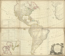 North America, South America and America Map By Laurie & Whittle