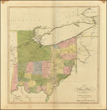 Ohio and Michigan Map By Mathew Carey