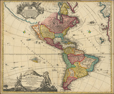 Western Hemisphere, California as an Island and America Map By Johann Baptist Homann