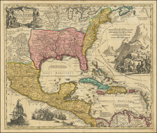 United States, South, Southeast, Texas, Midwest and Southwest Map By Johann Baptist Homann