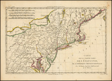 New England, Maine, New York State, Mid-Atlantic and Pennsylvania Map By Rigobert Bonne