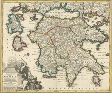 Mediterranean and Greece Map By Matthaus Seutter