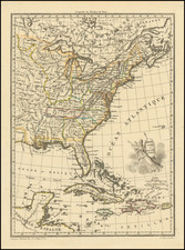 United States Map By Conrad Malte-Brun